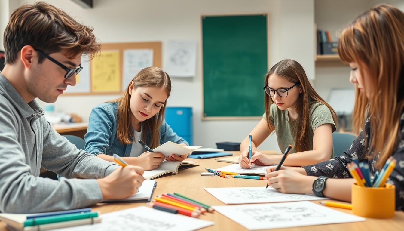 Students working in research laboratory