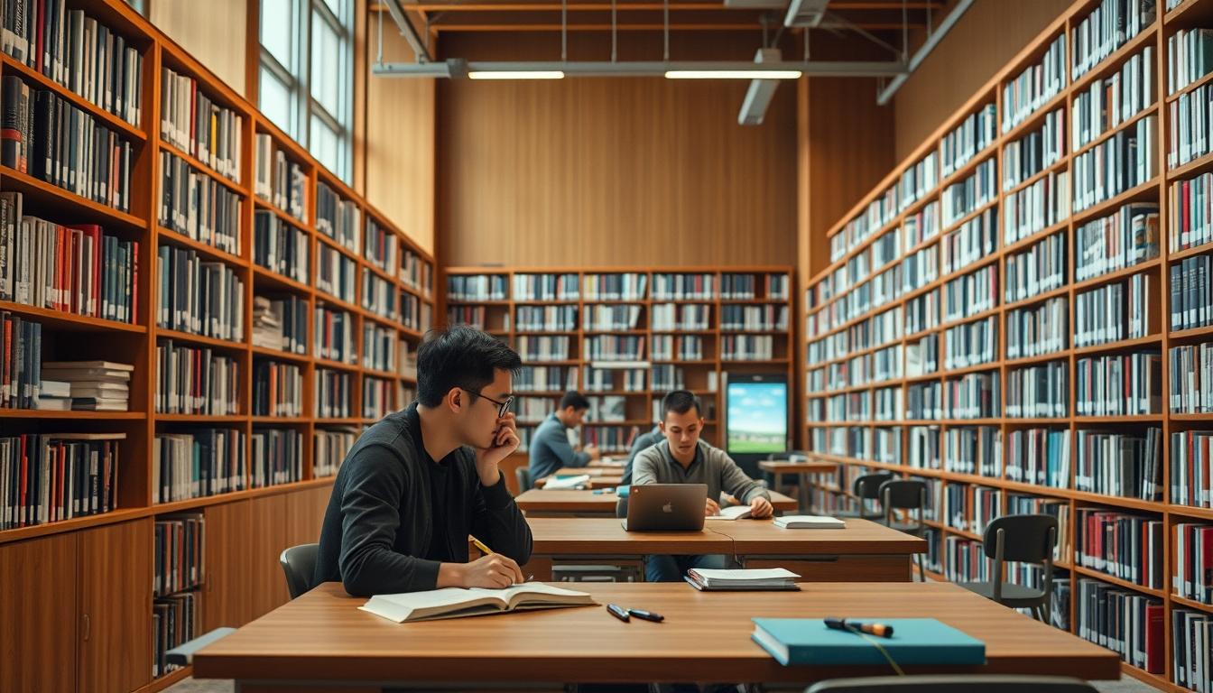 Students collaborating in study space